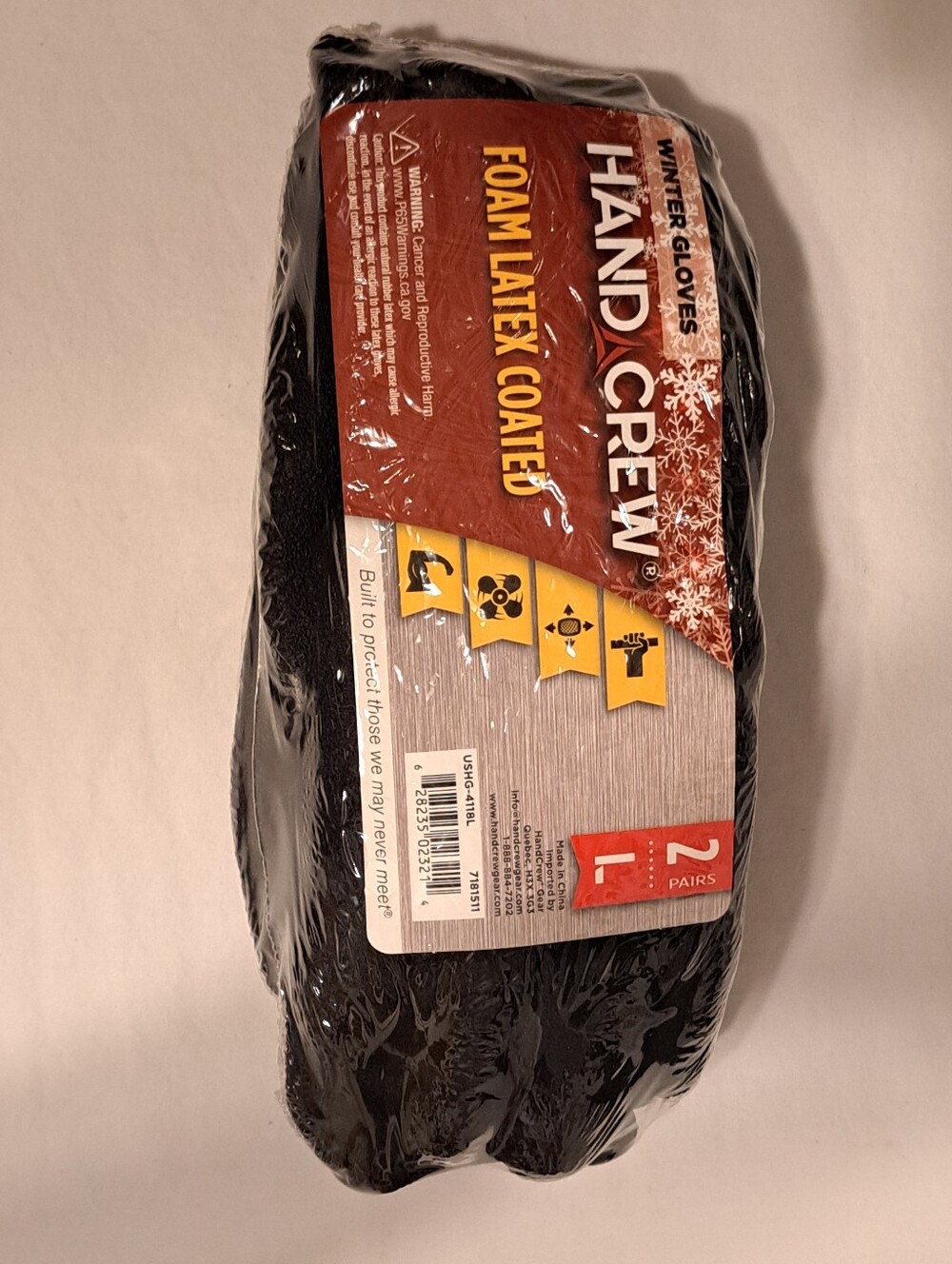 Men's Gloves Size Large Black Latex New